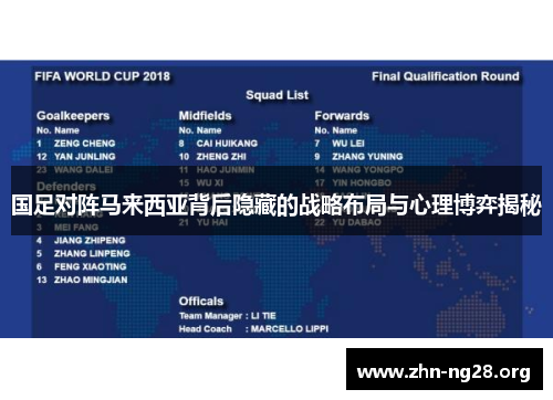 国足对阵马来西亚背后隐藏的战略布局与心理博弈揭秘