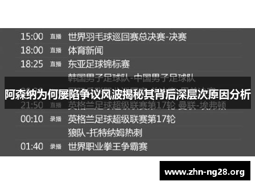 阿森纳为何屡陷争议风波揭秘其背后深层次原因分析